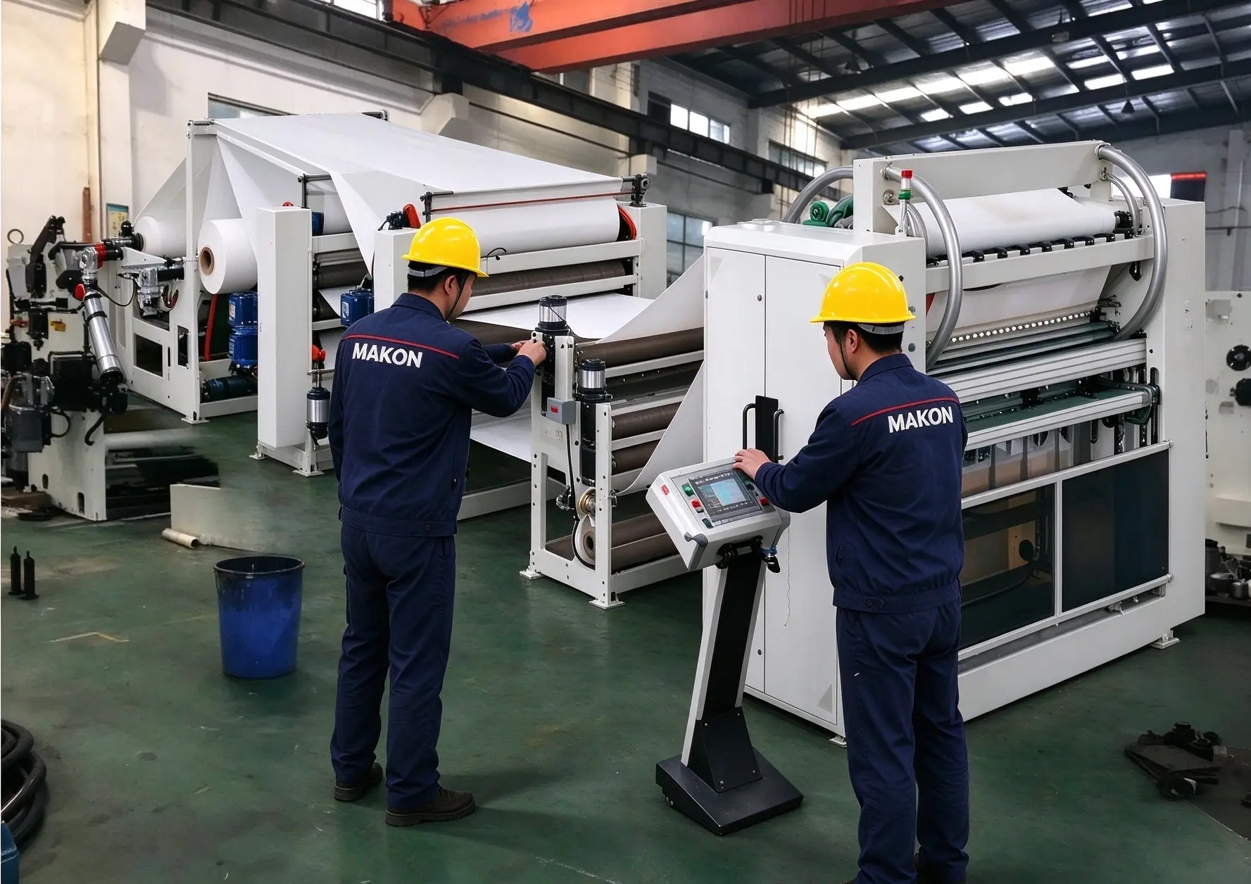 Machine commissioning and debugging at Makon factory